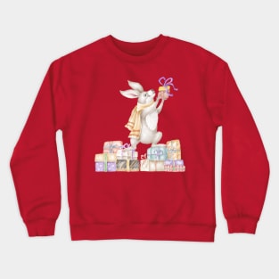 Xmas bunny with rabbits Crewneck Sweatshirt